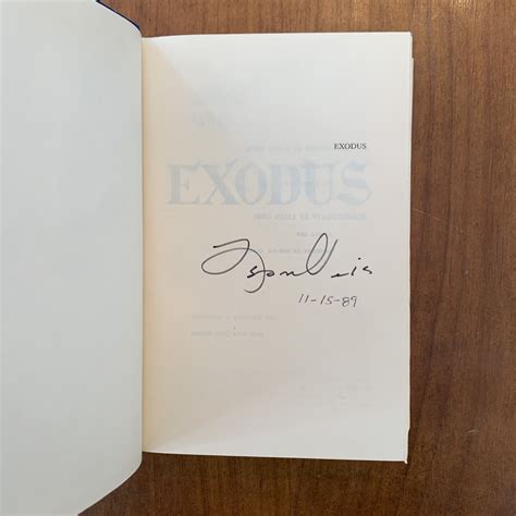 EXODUS by Leon Uris SIGNED by the author by Leon Uris: Very Good ...