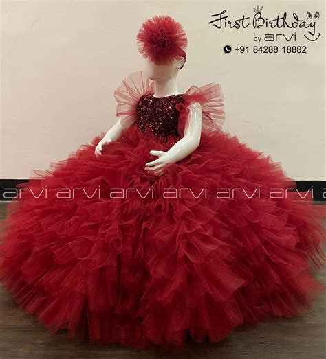 First birthday gown in 2024 | Small girl dress, First birthday dresses ...
