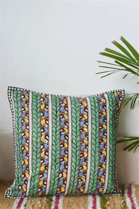 Madhubani Painting Fish Design Cushion – MADHUBANI PAINTS BY ASHA JHA