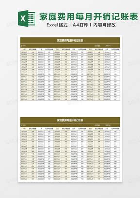 日常开销Excel表格模板下载_熊猫办公