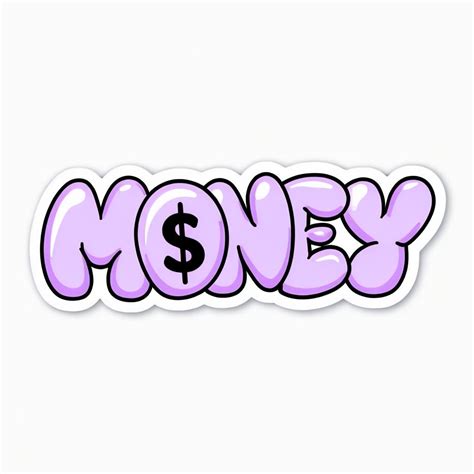 Playful Cartoon Money Bubble Letters Design Sticker - Playground