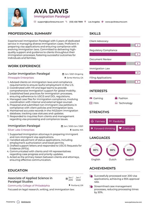 10+ Immigration Paralegal Resume Samples & Templates for 2025