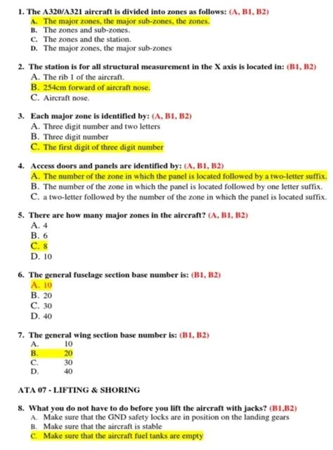 Solved: The A320/A321 aircraft is divided into zones as follows: (A, B1 ...