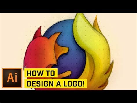 DESIGN Professional Logos from a SKETCH! (Firefox Logo in Illustrator ...