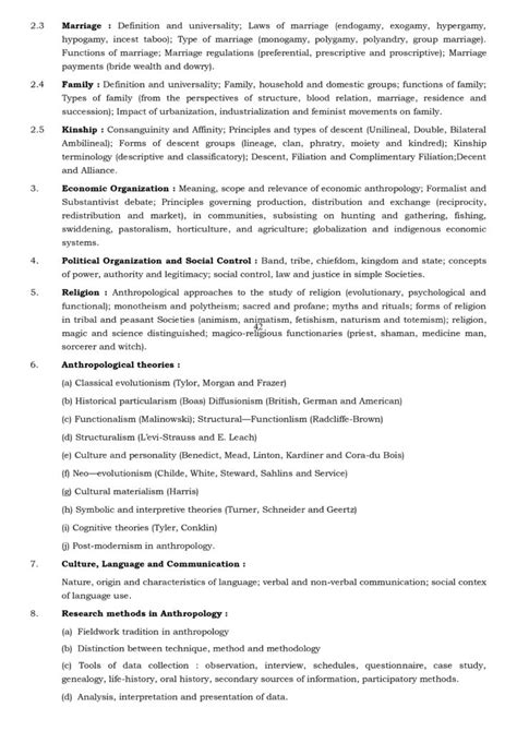 UPSC Anthropology Syllabus for Optional Paper 1 & 2, PDF, 2023