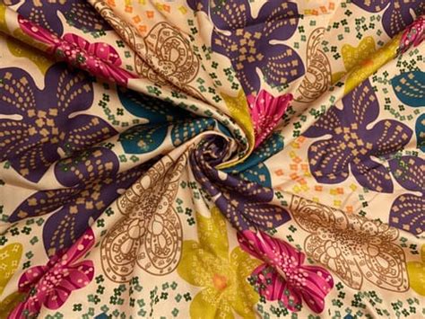 Premium MultiColour Floral Modal Satin Fabric Fabric for Designers ...