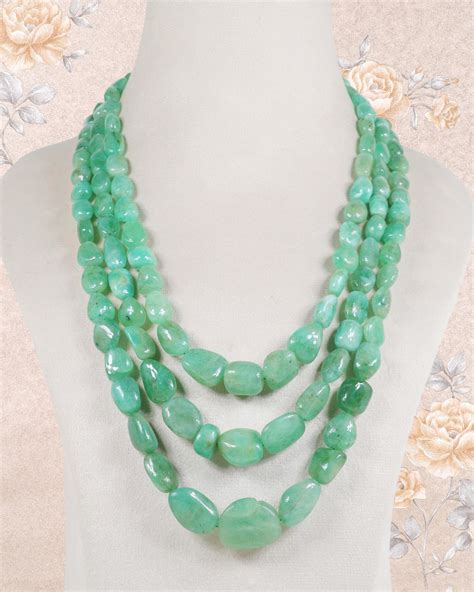 Fine Quality Natural Emerald Gemstone Beads Necklace Jewelry – Raj Gems