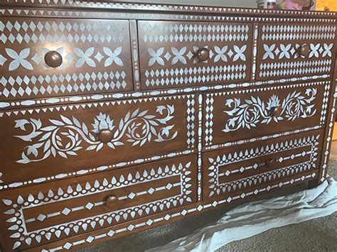 Buy Indian Inlay Stencils Set-Wall Stencils, Border Stencils, Furniture ...