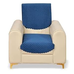 PRAKHARYA Velvet Quilted 1 Seater Sofa Cover Set - 2 Pieces | Soft ...