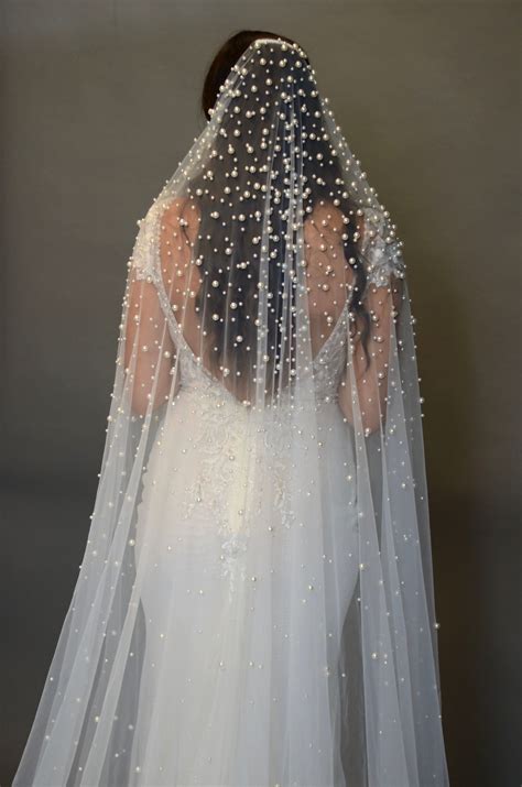 CAMILLE Cascades of Pearls Royal Cathedral Veil | Beaded bridal veil, Wedding veils, Cathedral ...