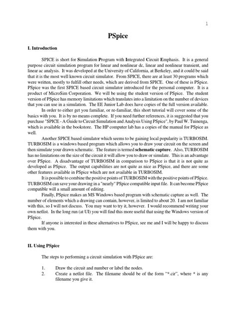 Image result for PSpice Tutorial PDF