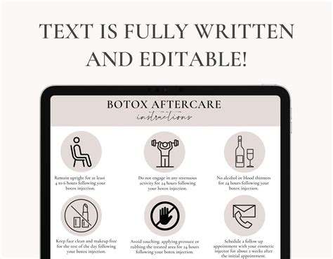 Illustrated Botox Aftercare Instructions | Botox Client Form | Botox Instructions| Editable ...