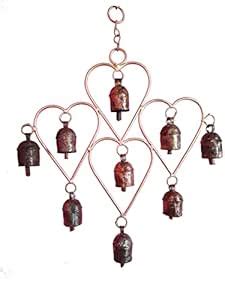 New Zummar House Handmade Multi Heart Chime with Copper Coated Kutch ...