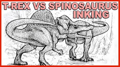 t rex and spinosaurus coloring pages, t rex vs spinosaurus coloring ...