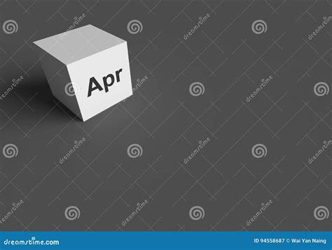 3D RENDERING of `Apr` ABBREVIATION of APRIL Stock Illustration - Illustration of card ...