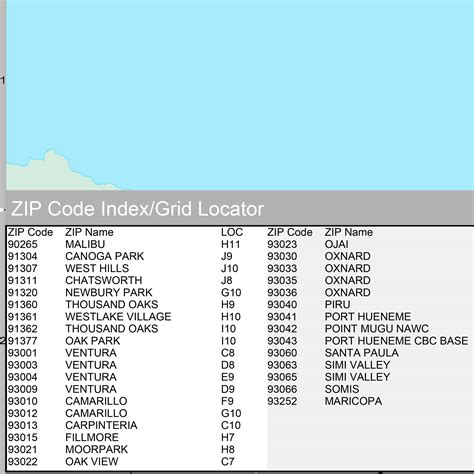 Thousand Oaks Zip Code Map