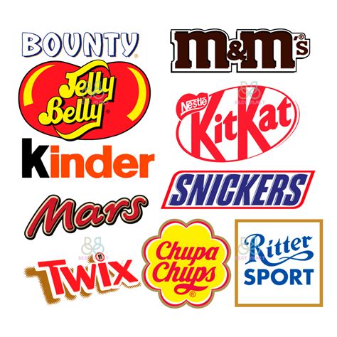 Candy Logos Bundle Svg, Chocolate Labels Clipart, M&M Logo S | Inspire Uplift