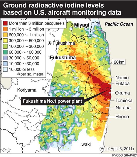 Radiation Contour Map Of The Fukushima Daiichi Accident