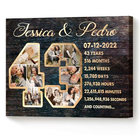 43 year wedding anniversary gift | Honestweddingadvice.com