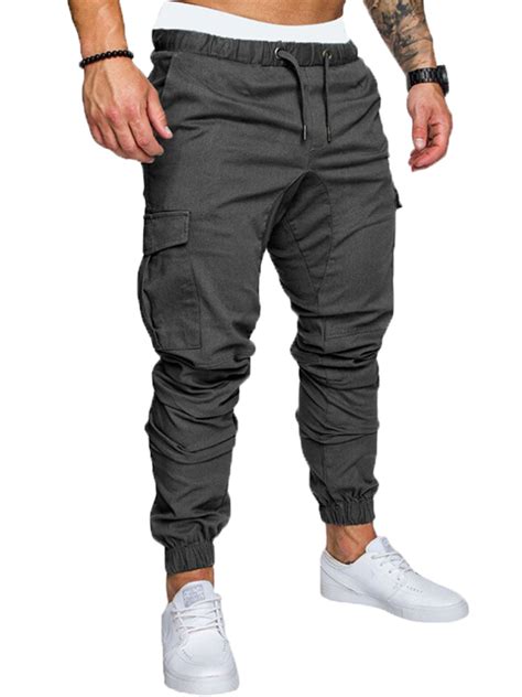 Calsunbaby Men's Slim Fit Urban Straight Leg Trousers Casual Pencil ...