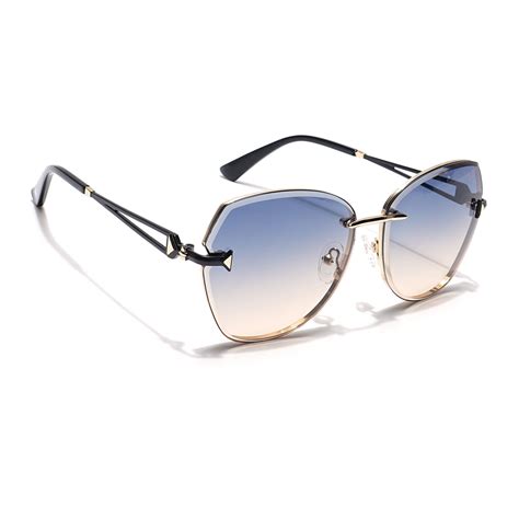 Voyage Select Oval Sunglasses for Women (Grey & Brown Lens | Golden Fr