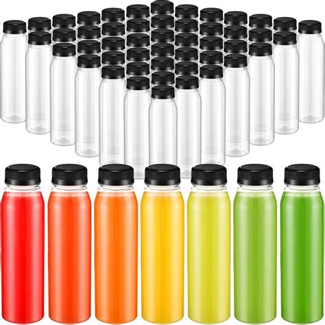 Amazon.com: Uiifan 48 Pcs 10 oz Plastic Juice Bottles Bulk 300 ml Clear ...