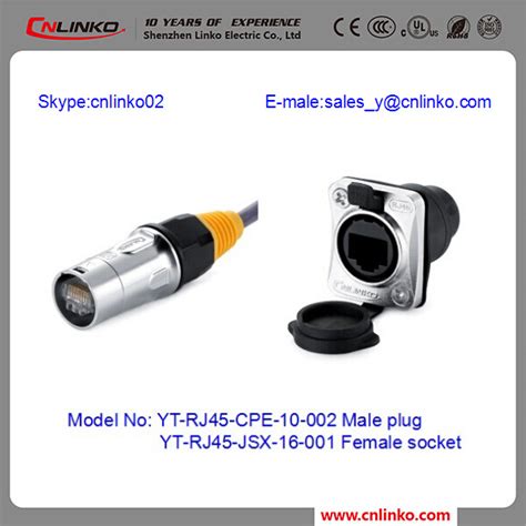 China Cat5 RJ45 Ethernet Connector Bulkhead Connector for Vibration ...