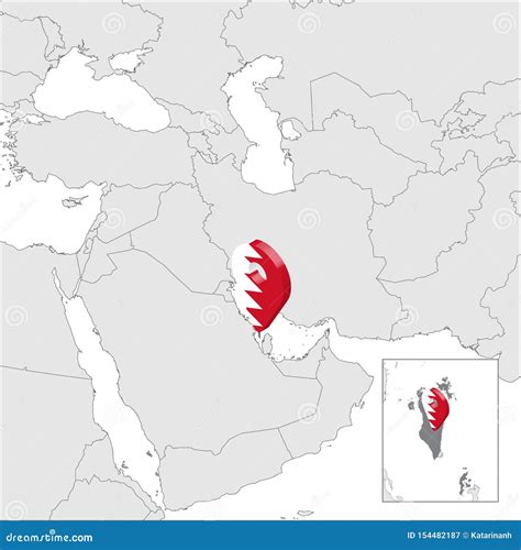Bahrain Location Map on Map Asia. 3d Bahrain Flag Map Marker Location Pin. High Quality Map ...