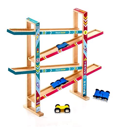 Buy FunBlast Ramp Racing Toy Car Track Set - Wooden Track Racer Gliding ...