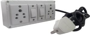 LE Extension board with 2 socket, 2 switch and 5 Amp plug top with 3 ...