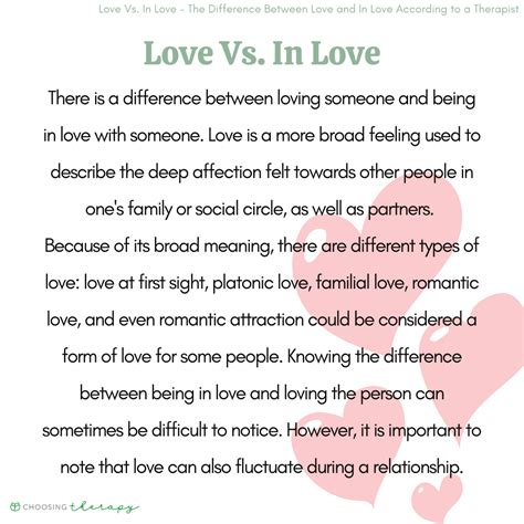 10 Differences Between Love & In Love