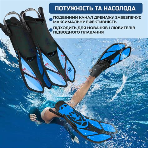 Спортивные ласты для плаванья VelaSport Shark (42/47) регулируемые для ...