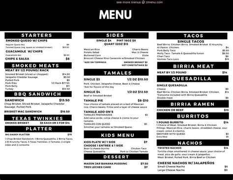 Online Menu of El Tejas Twist Restaurant, Forney, Texas, 75126 - Zmenu