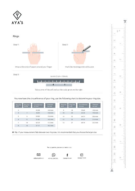 Ayas Ring Size Chart - Step-by-Step Guide (Analysis) - Studocu