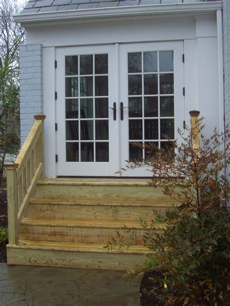 Wood Steps to French Doors