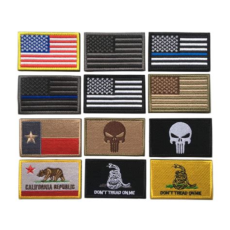 Buy XUNQIANBundle 12 Pieces USA Patch Thin Blue Line American US United ...