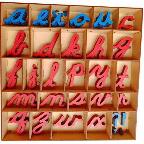 Buy Montessori Preschool Movable Cursive Letter with Organizer Box ...