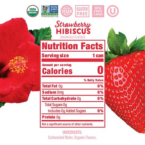 Nixie Sparkling Water, Strawberry Hibiscus,12 fl oz cans, 24 Pack ...