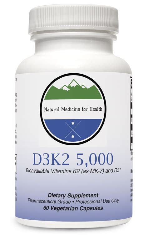 Natural Medicine for Health, D3K2 5000, 60 Capsules