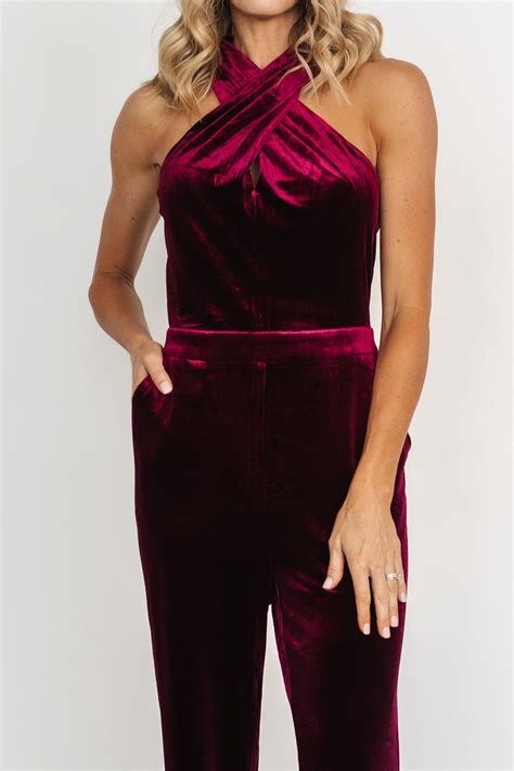 Cleopatra Velvet Jumpsuit | Burgundy | Baltic Born