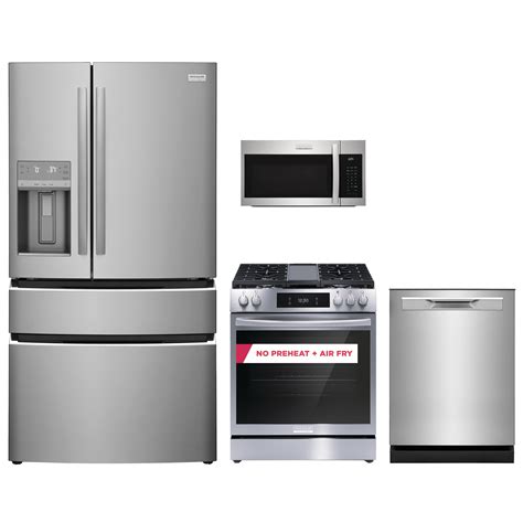 Shop Frigidaire Gallery French Door Refrigerator & Air Fry Gas Range Suite in Smudge-Proof ...