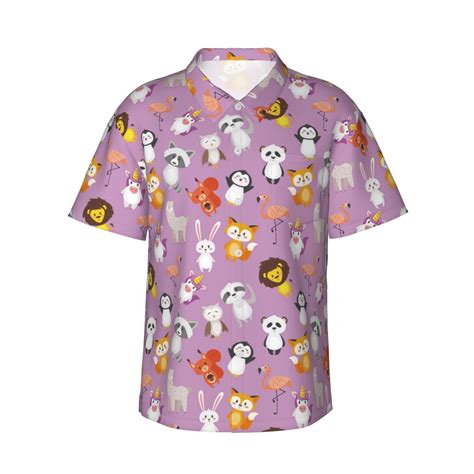 Gukieu Lovely Animals Print Men's Short-sleeved Shirts, Button-down ...