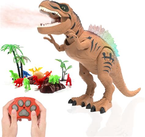 Buy Remote Control Dinosaur Toys - Projection Spray Function, LED Light ...