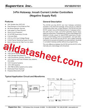 HV101 Datasheet(PDF) - Supertex, Inc