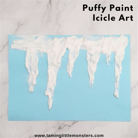 Easy Puffy Paint Icicle Art for Kids - Taming Little Monsters