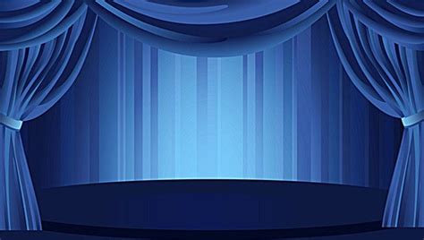 Blue Stage Curtain Background Material Promotional Posters