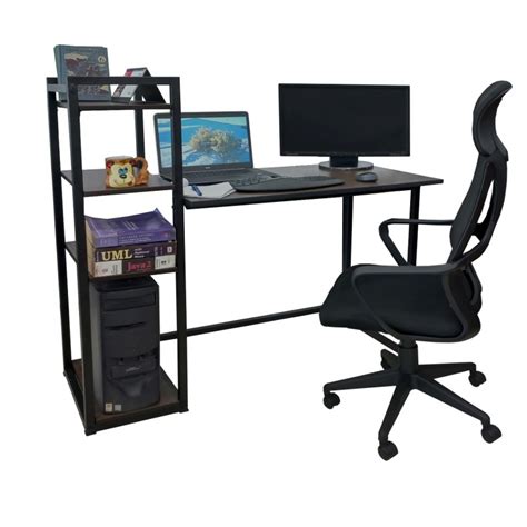 Computer Table with Book Rack Design 的图像结果