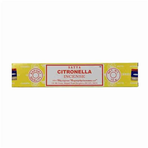 Satya Citronella Incense Sticks: 15g Pack, BNG | Near & Fair UK