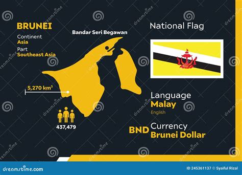 Brunei Infographic Map stock vector. Illustration of modern - 245361137