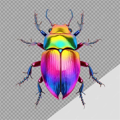 Premium PSD | Rainbow stag beetle png isolated on transparent background
